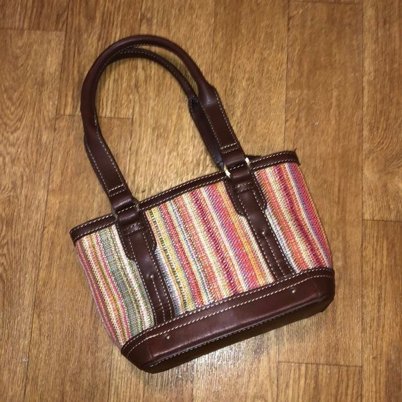 Étienne Aigner Colorful Brown Leather Mini Handbag - Picture 1 of 7